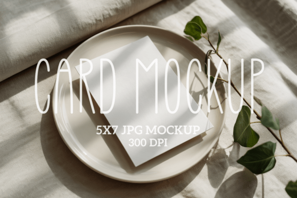 5x7 Greetings Cards Mockup 8: Elevate Your Design Presentations with a Clean, Minimalistic Vibe