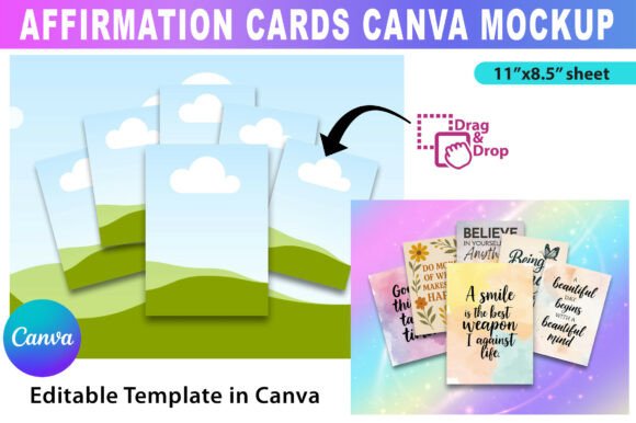 Affirmation Cards Canva Mockup