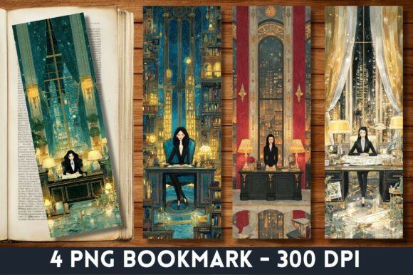 Business Woman Cityscape Night Bookmark: A Stylish and Practical Addition to Your Library