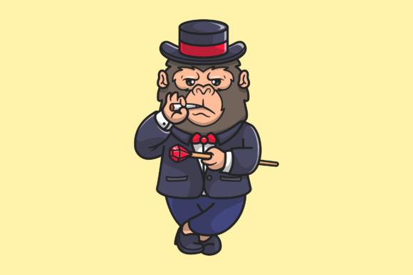 Cute Business Gorilla Wearing Coat: A Unique Design for Creative Projects