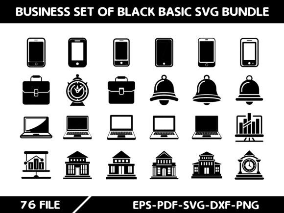 Explore the Business Set of Black Basic SVG Bundle: A Creative Resource for Designers and Entrepreneurs