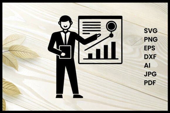 Person Presenting Business Plan Vector